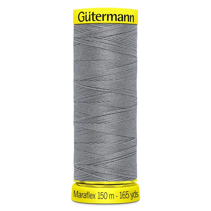 Gutermann Maraflex Stretchy Sewing Thread 150M Colour 40 Silver Grey 1