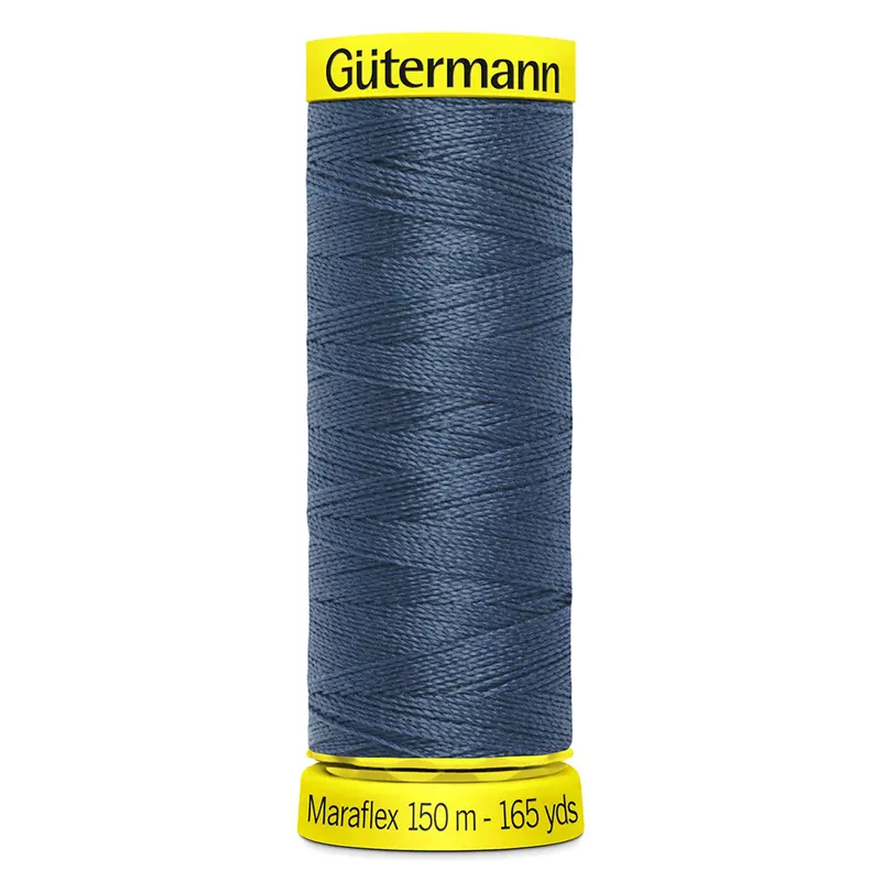 Gutermann Maraflex Stretchy Sewing Thread 150M Colour 435 Steel Blue 1