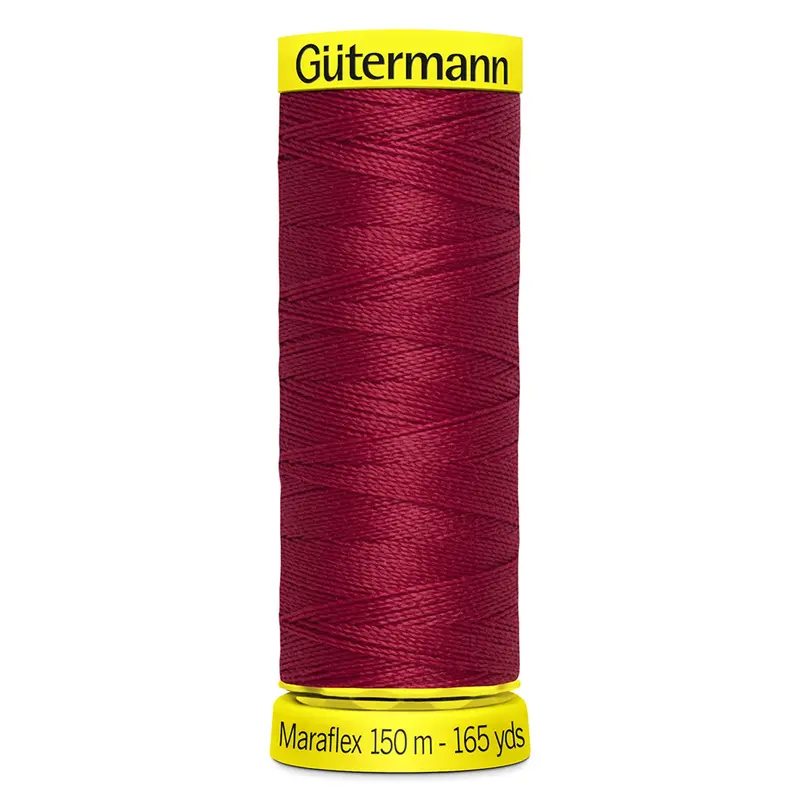 Gutermann Maraflex Stretchy Sewing Thread 150M Colour 46 Garnet Red 1
