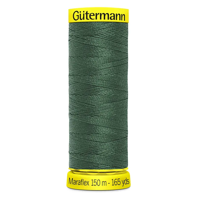 Gutermann Maraflex Stretchy Sewing Thread 150M Colour 561 Pine Green 1