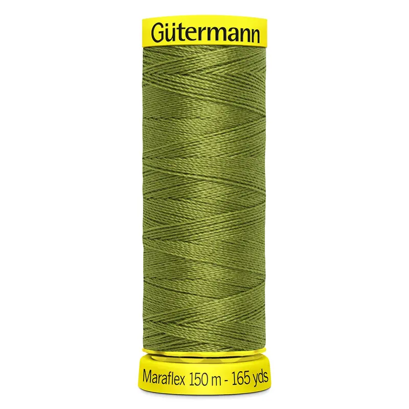 Gutermann Maraflex Stretchy Sewing Thread 150M Colour 582 Moss Green 1