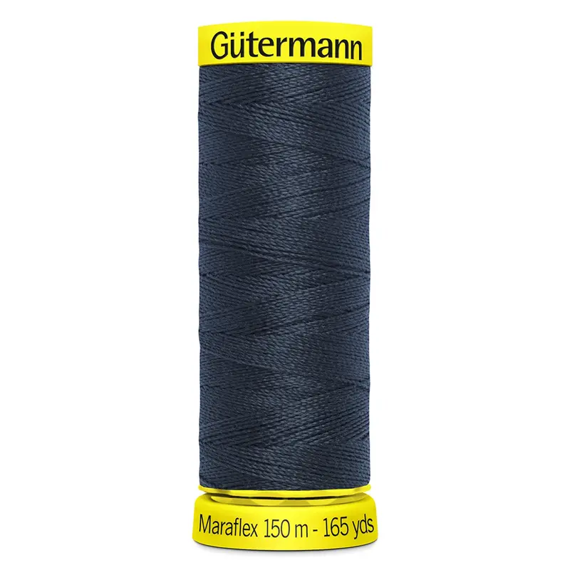 Gutermann Maraflex Stretchy Sewing Thread 150M Colour 665 Dark Ink Blue 1