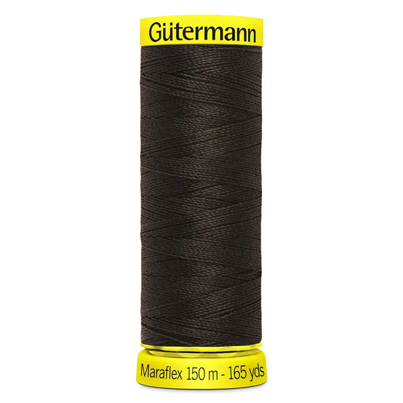 Gutermann Maraflex Stretchy Sewing Thread 150M Colour 697 Dark Brown 1