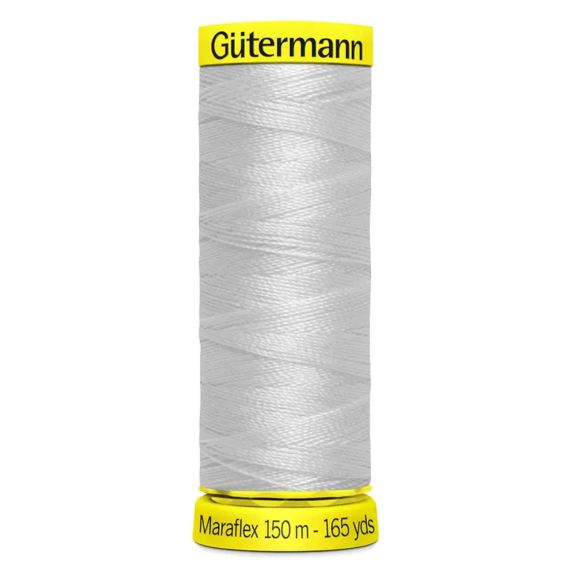Gutermann Maraflex Stretchy Sewing Thread 150M Colour 8 Light Grey 1