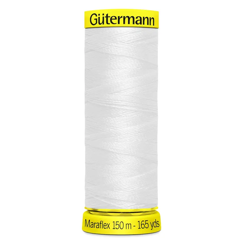 Gutermann Maraflex Stretchy Sewing Thread 150M Colour White 1