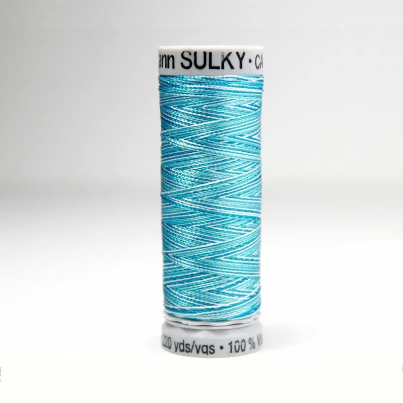 Gutermann Rayon 40 Embroidery Thread 2105 Vari-Teal Blues 1