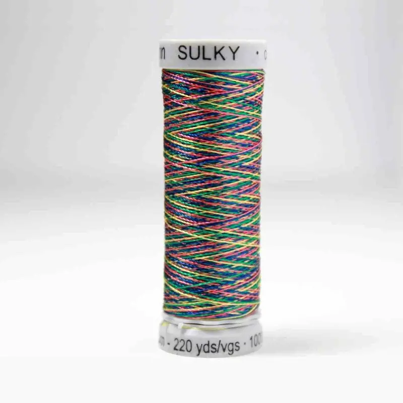 Gutermann Rayon 40 Embroidery Thread 2240 Green/Coral/Blue/Yellow 1