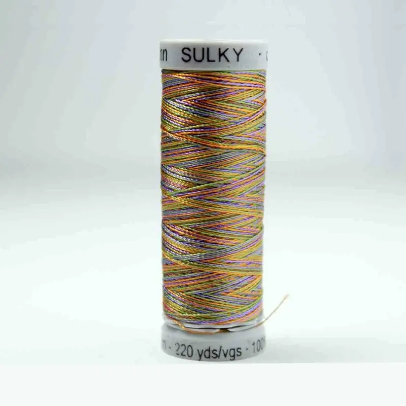 Gutermann Rayon 40 Embroidery Thread 2243 Green / Purple / Gold 1