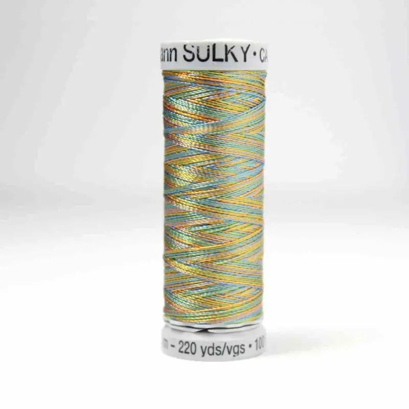 Gutermann Rayon 40 Embroidery Thread 2246 Blue / Green / Tan 1