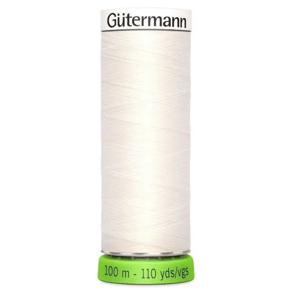 Gutermann Recycled Thread 100M, Colour 111 Off White 1