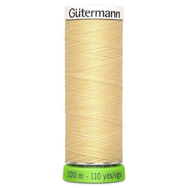 Gutermann Recycled Thread 100M, Colour 325 Creamy Yellow 1