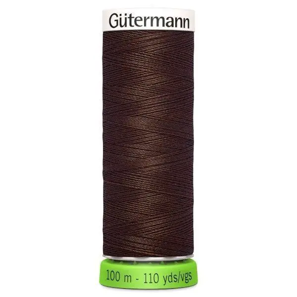 Gutermann Recycled Thread 100M, Colour 694 Dark Brown 1