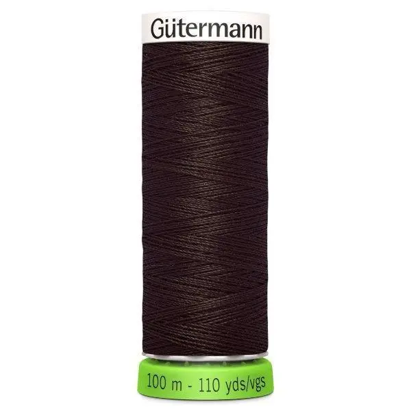 Gutermann Recycled Thread 100M, Colour 696 Dark Brown 1