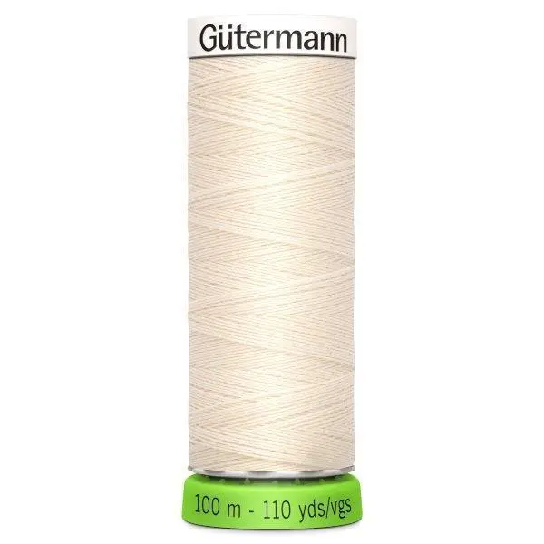 Gutermann Recycled Thread 100M, Colour 802 Ecru 1