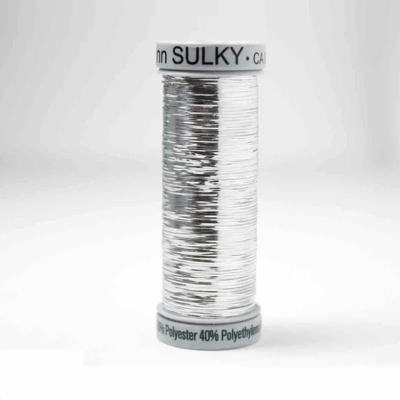 Gutermann Sliver Metallic Embroidery Thread 8001 Silver 1