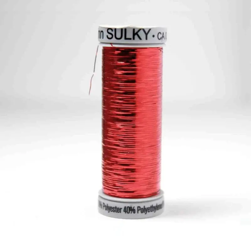 Gutermann Sliver Metallic Embroidery Thread 8014 Christmas Red 1