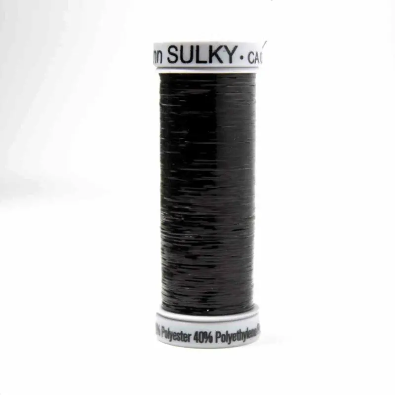 Gutermann Sliver Metallic Embroidery Thread 8051 Black 1