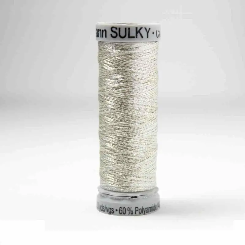 Gutermann Smooth Metallic Embroidery Thread 7001 Silver 1