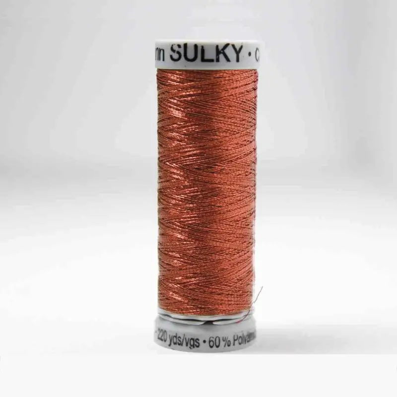 Gutermann Smooth Metallic Embroidery Thread 7010 Dark Copper 1