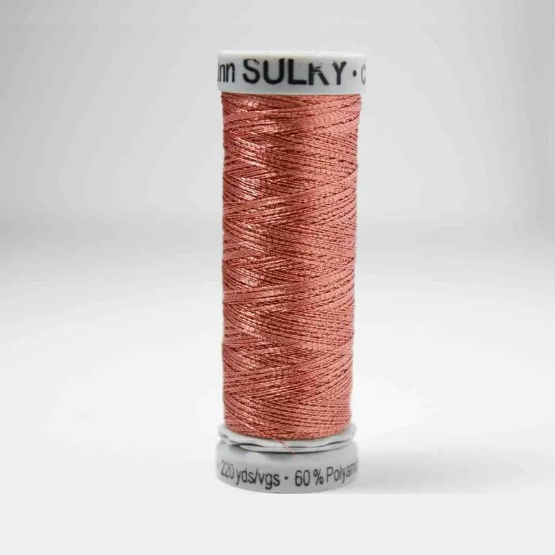 Gutermann Smooth Metallic Embroidery Thread 7011 Light Copper 1