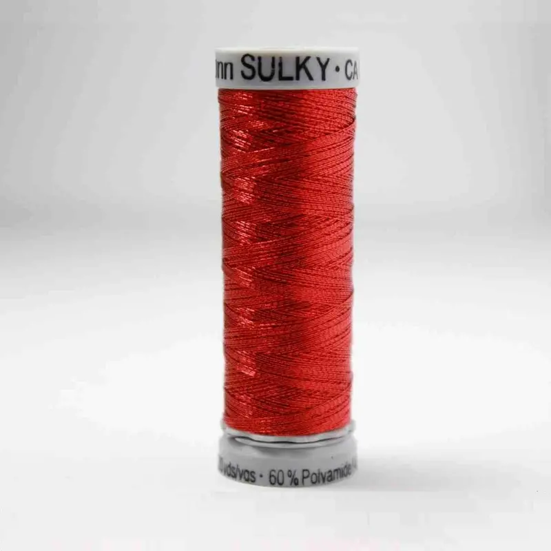 Gutermann Smooth Metallic Embroidery Thread 7014 Red 1