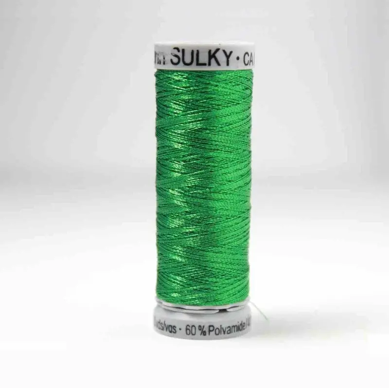 Gutermann Smooth Metallic Embroidery Thread 7018 Christmas Green 1