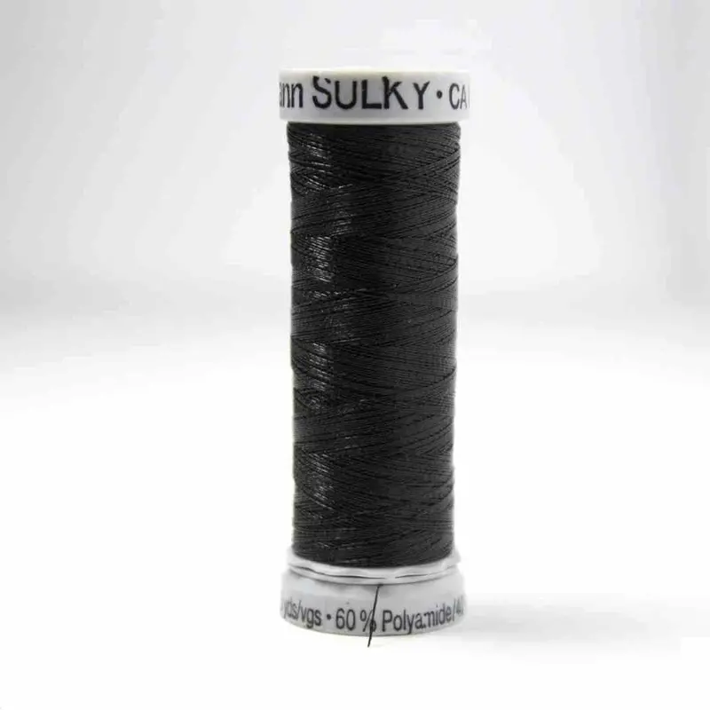 Gutermann Smooth Metallic Embroidery Thread 7051 Black 1