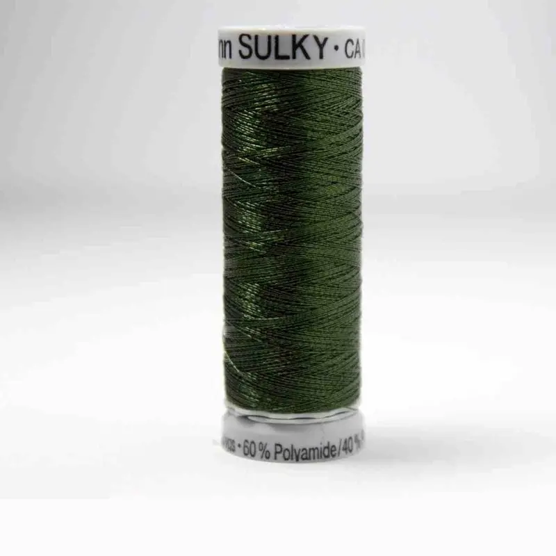 Gutermann Smooth Metallic Embroidery Thread 7056 Pine Green 1