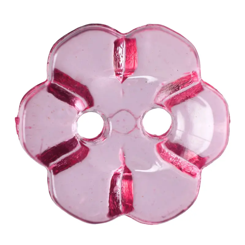 Hot Pink Clear Flower Shape Buttons 1