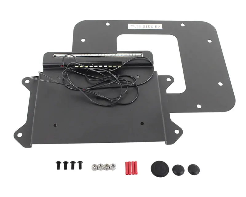 Kentrol 07-09 Jeep Wrangler Jk Backside License Plate Mount With Leds - Textured Black 1