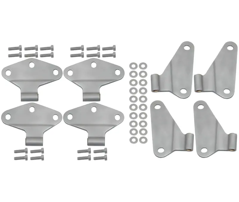 Kentrol 07-18 Jeep Wrangler Jk Body Door Hinge Set 8 Pieces 4 Door Bare Grey 1