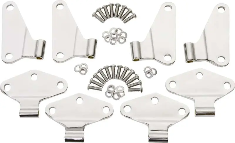 Kentrol 07-18 Jeep Wrangler Jk Body Door Hinge Set 8 Pieces 4 Door - Polished Silver 1