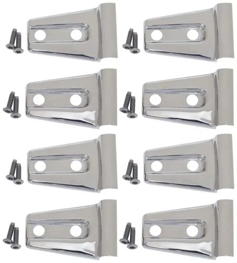 Kentrol 07-18 Jeep Wrangler Jk Door Hinge Overlays 8 Pieces 4 Door - Polished Silver 1