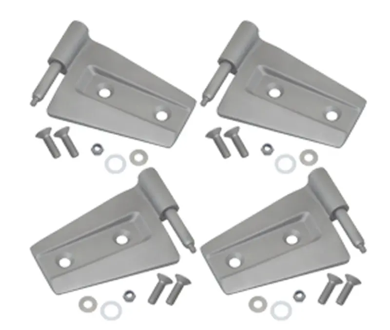 Kentrol 07-18 Jeep Wrangler Jk Door Hinge Set 4 Pieces 2 Door Bare Grey 1