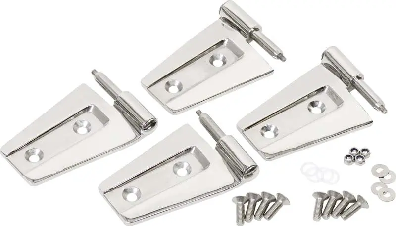 Kentrol 07-18 Jeep Wrangler Jk Door Hinge Set 4 Pieces 2 Door - Polished Silver 1