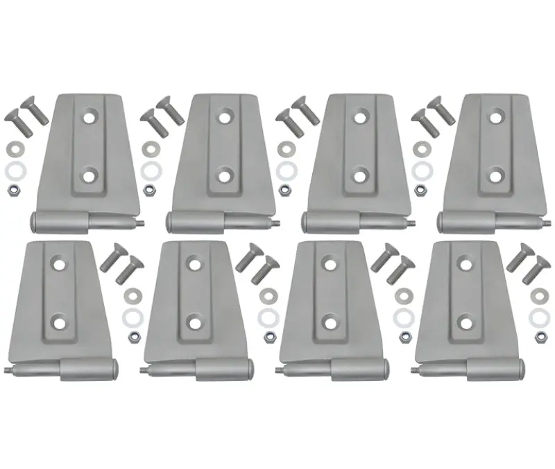 Kentrol 07-18 Jeep Wrangler Jk Door Hinge Set 8 Pieces 4 Door Bare Grey 1
