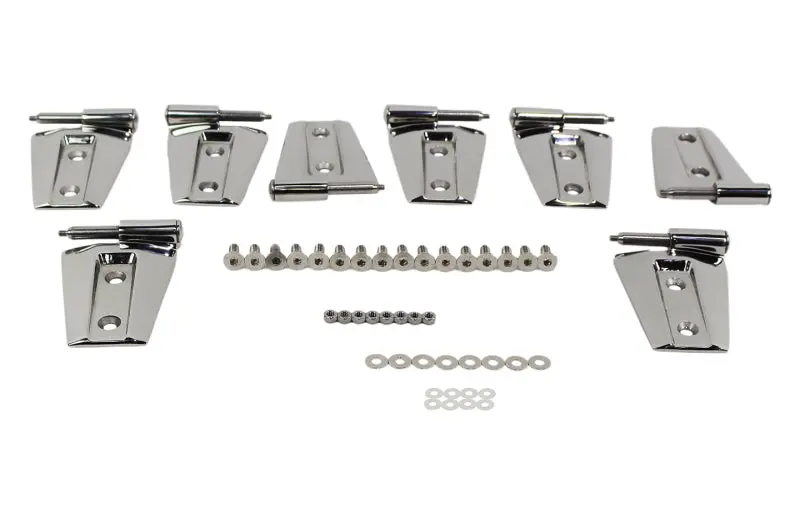 Kentrol 07-18 Jeep Wrangler Jk Door Hinge Set 8 Pieces 4 Door- Polished Silver 1