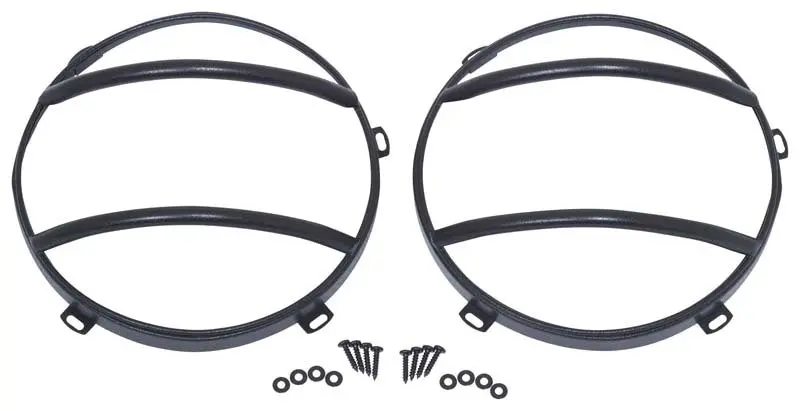 Kentrol 07-18 Jeep Wrangler Jk Euro Headlight Guards Pair - Textured Black 1