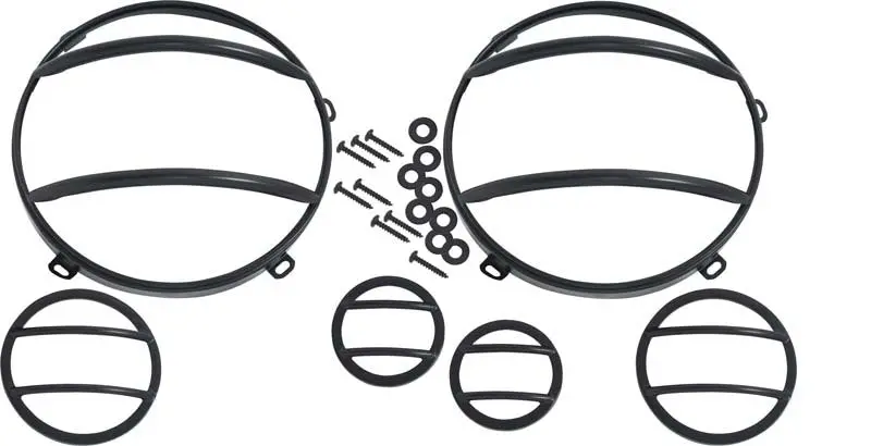 Kentrol 07-18 Jeep Wrangler Jk Headlight/Marker Cover Set 6 Pieces - Powdercoat Black 1