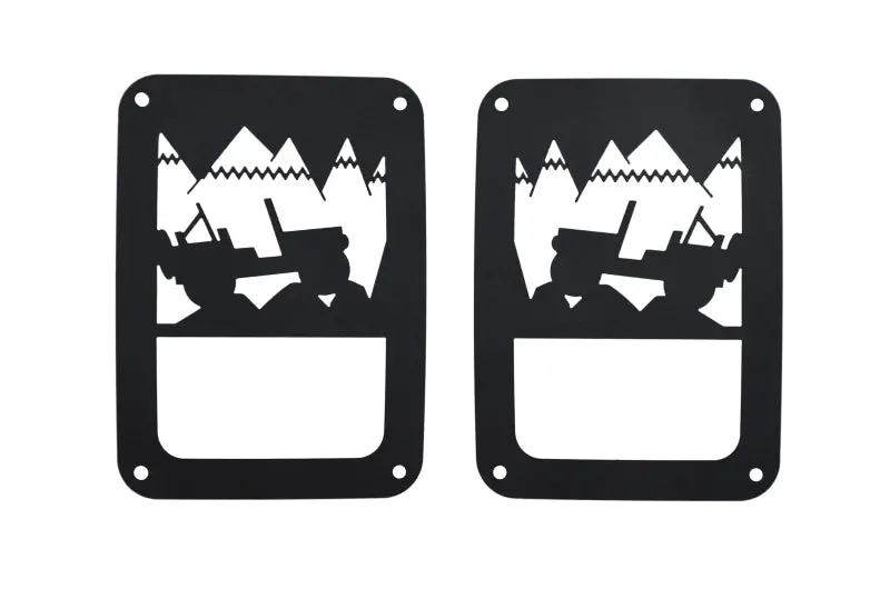 Kentrol 07-18 Jeep Wrangler Jk Heritage Taillight Guard- Textured Black 1