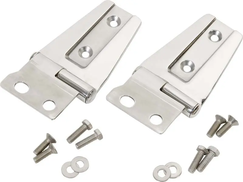 Kentrol 07-18 Jeep Wrangler Jk Hood Hinge Pair - Polished Silver 1
