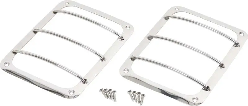 Kentrol 07-18 Jeep Wrangler Jk Taillight Guard Pair - Polished Silver 1