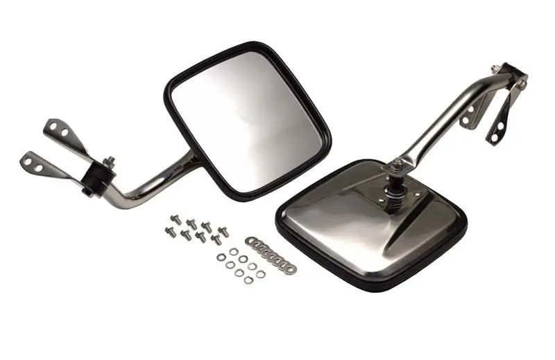 Kentrol 55-86 Jeep Cj Mirror Kit Pair - Polished Silver 1