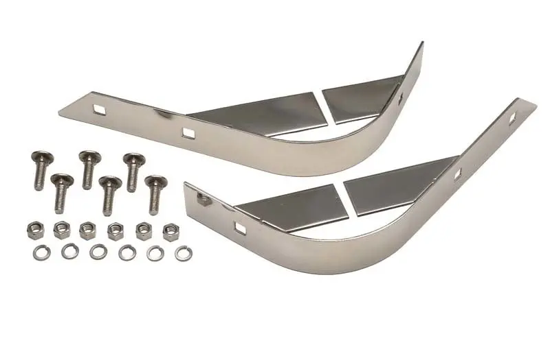 Kentrol 55-86 Jeep Cj Rear Body Guard Pair - Polished Silver 1
