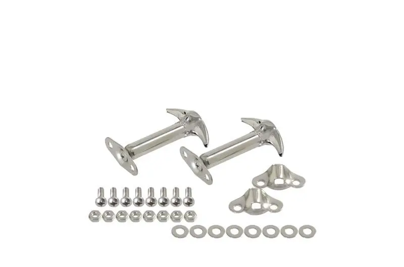 Kentrol 55-95 Jeep Cj/Wrangler Yj Hood Catch Pair - Polished Silver 1
