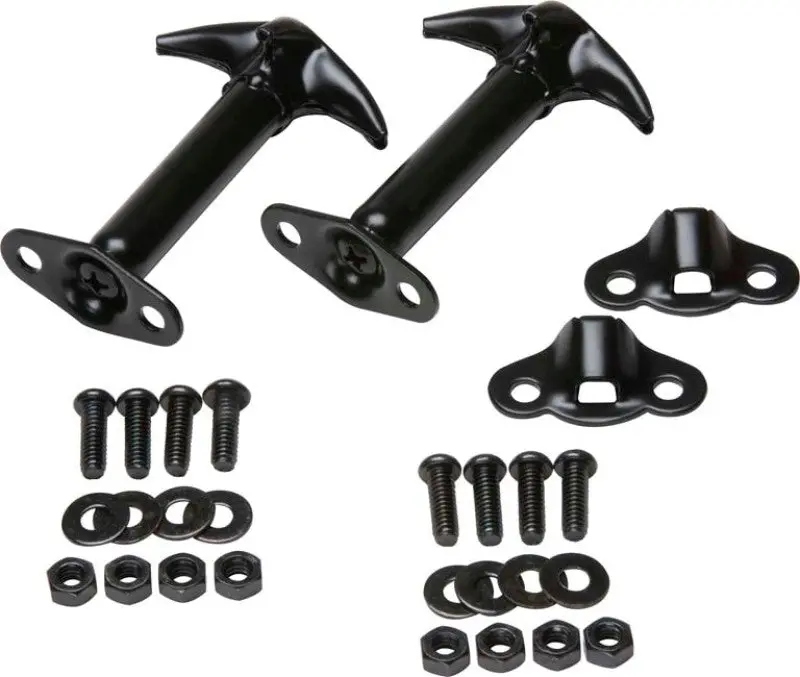 Kentrol 55-95 Jeep Cj/Wrangler Yj Hood Catch Pair - Powdercoat Black 1