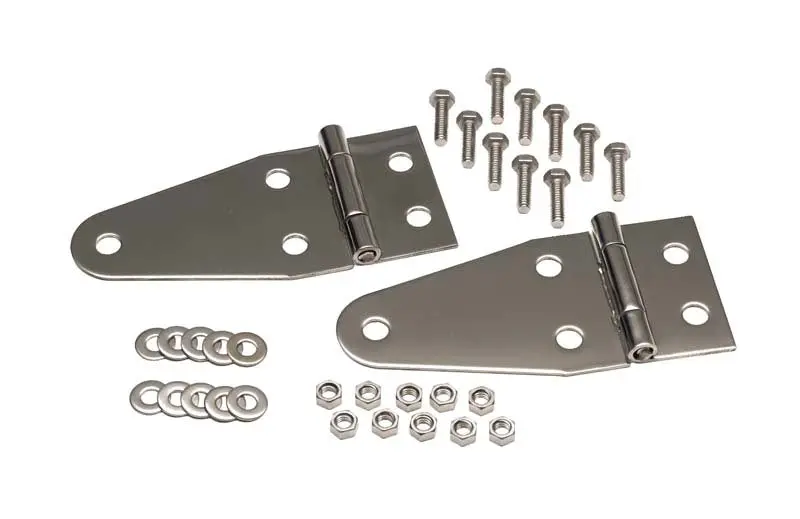 Kentrol 55-95 Jeep Cj/Wrangler Yj Hood Hinge Pair - Polished Silver 1