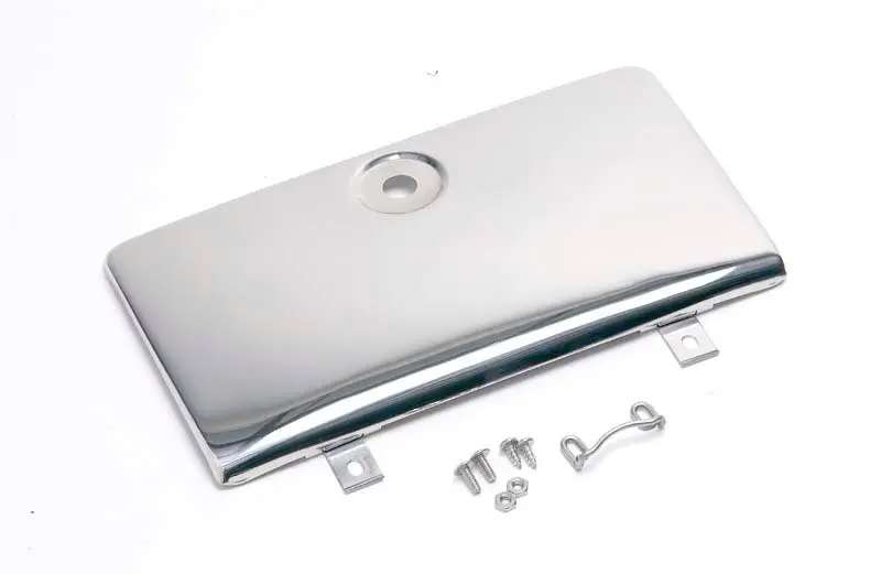 Kentrol 72-86 Jeep Cj Glove Box Door Use With Oe Key Lock - Polished Silver 1