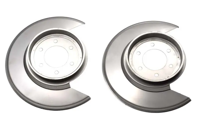 Kentrol 76-78 Jeep Cj Disc Brake Dust Cover Pair - Polished Silver 1