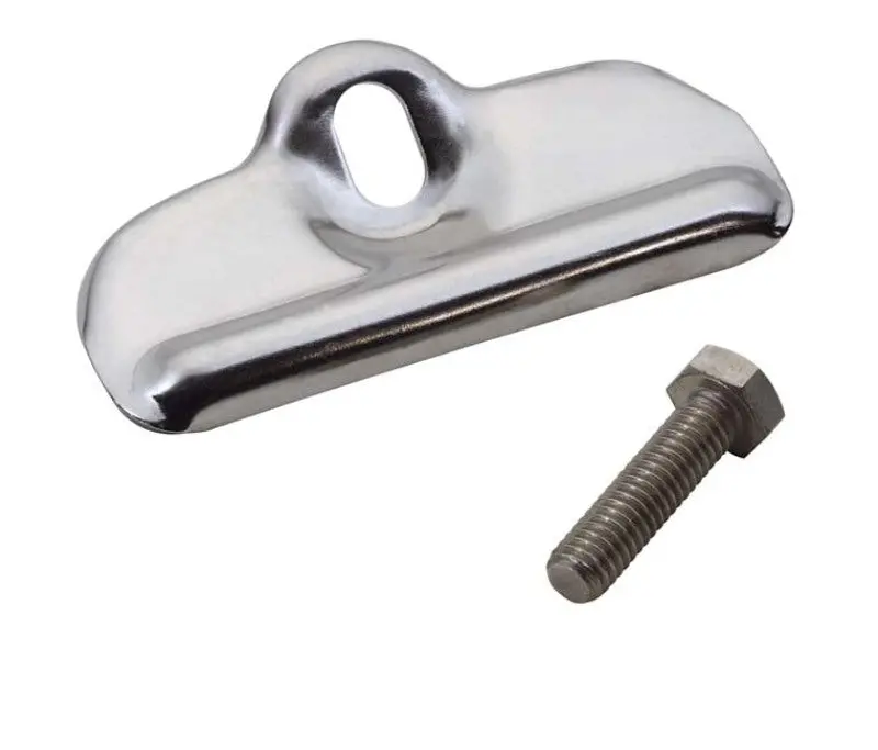Kentrol 76-86 Jeep Cj Battery Tray Clamp - Polished Silver 1